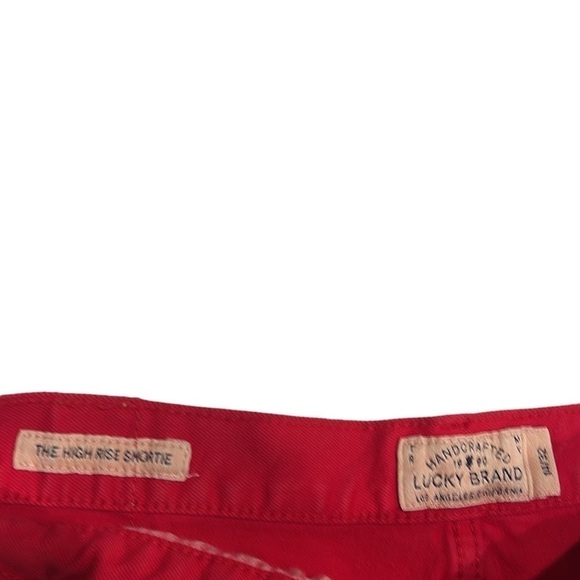 NWT Lucky Brand High Rise‎ Shortie Jean Short Distressed  Red SZ 14 - Picture 6 of 7